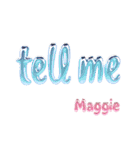 ピンクのバブルバルーンの英語の単語（個別スタンプ：12）