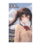 黒髪姫カットツインテールの優雅なほほえみ（個別スタンプ：24）