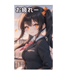 黒髪姫カットツインテールの優雅なほほえみ（個別スタンプ：27）