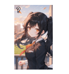 黒髪姫カットツインテールの優雅なほほえみ（個別スタンプ：30）