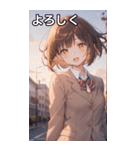 茶髪ボブカットの好奇心（個別スタンプ：21）