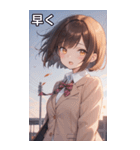 茶髪ボブカットの好奇心（個別スタンプ：38）