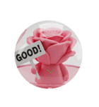 薔薇バラカプセルトイ(丸型)（個別スタンプ：3）