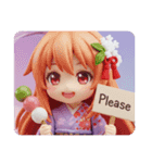 串団子を食べている精霊みなみちゃん（個別スタンプ：3）