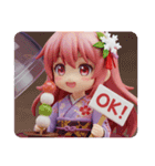 串団子を食べている精霊みなみちゃん（個別スタンプ：4）
