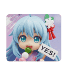 串団子を食べている精霊みなみちゃん（個別スタンプ：7）