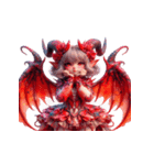 赤い悪魔の表情リアクション（個別スタンプ：5）