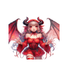 赤い悪魔の表情リアクション（個別スタンプ：6）