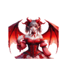 赤い悪魔の表情リアクション（個別スタンプ：8）