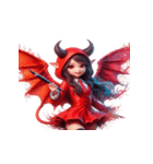 赤い悪魔の表情リアクション（個別スタンプ：9）