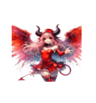 赤い悪魔の表情リアクション（個別スタンプ：10）