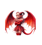 赤い悪魔の表情リアクション（個別スタンプ：12）