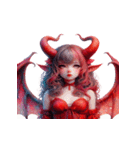 赤い悪魔の表情リアクション（個別スタンプ：14）