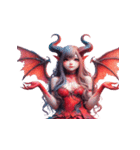 赤い悪魔の表情リアクション（個別スタンプ：17）