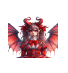 赤い悪魔の表情リアクション（個別スタンプ：22）