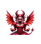 赤い悪魔の表情リアクション（個別スタンプ：23）