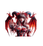 赤い悪魔の表情リアクション（個別スタンプ：24）
