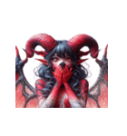 赤い悪魔の表情リアクション（個別スタンプ：26）