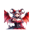 赤い悪魔の表情リアクション（個別スタンプ：32）