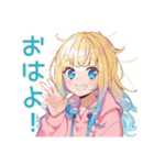 眠そうなパーカーの女の子♡（個別スタンプ：2）