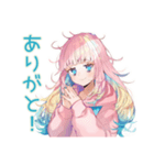 眠そうなパーカーの女の子♡（個別スタンプ：3）