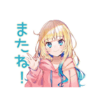 眠そうなパーカーの女の子♡（個別スタンプ：7）