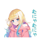 眠そうなパーカーの女の子♡（個別スタンプ：14）