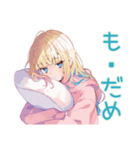 眠そうなパーカーの女の子♡（個別スタンプ：15）
