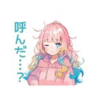 眠そうなパーカーの女の子♡（個別スタンプ：34）