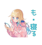 眠そうなパーカーの女の子♡（個別スタンプ：35）