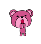 [アレンジ用]ユルいピンクのくまさん（個別スタンプ：3）