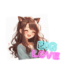 ゆるっと脱力系猫耳の女の子（個別スタンプ：10）