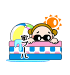 お団子2つ！【夏だ！日焼けだ！】（個別スタンプ：5）