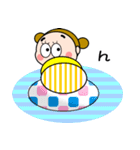お団子2つ！【夏だ！日焼けだ！】（個別スタンプ：32）
