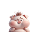 ピンクぶた太りすぎてダイエット（個別スタンプ：1）