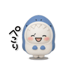 ず～っと使える♡さめの着ぐるみのスタンプ（個別スタンプ：12）