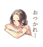 花魁の美容整形ビフォーアフター（個別スタンプ：18）