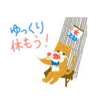 夏の挨拶、猫と花いっぱい（個別スタンプ：5）
