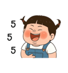 三つ編みのぽっちゃりした女の子（個別スタンプ：6）