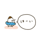 ゆるくて可愛い白い鳥。夏。（個別スタンプ：1）