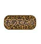 シンプル丸枠吹き出しヒョウ柄 豹柄002（個別スタンプ：34）