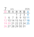 便利な2025年と2026年マンスリーカレンダー（個別スタンプ：19）