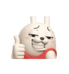 動く 3D擦れうさぎ（夏）（個別スタンプ：1）