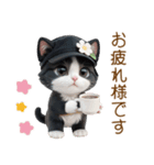 可愛いハチワレ猫 ずっと使える日常 敬語（個別スタンプ：8）