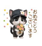 可愛いハチワレ猫 ずっと使える日常 敬語（個別スタンプ：9）