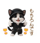 可愛いハチワレ猫 ずっと使える日常 敬語（個別スタンプ：12）