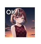 夕焼け空と女子（個別スタンプ：9）