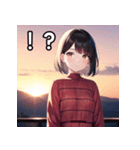 夕焼け空と女子（個別スタンプ：17）