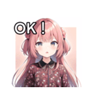 花々柄女子（個別スタンプ：9）
