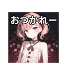 花々柄女子（個別スタンプ：35）